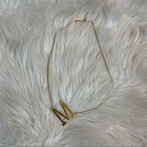 Oversized M Gold Necklace